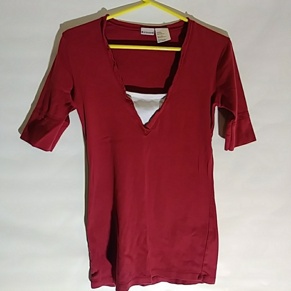 Red and white tee shirt